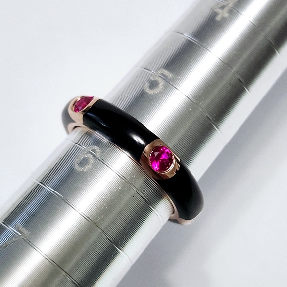 Rose Silver RUBY Eternity Ring - Picture 7 of 8